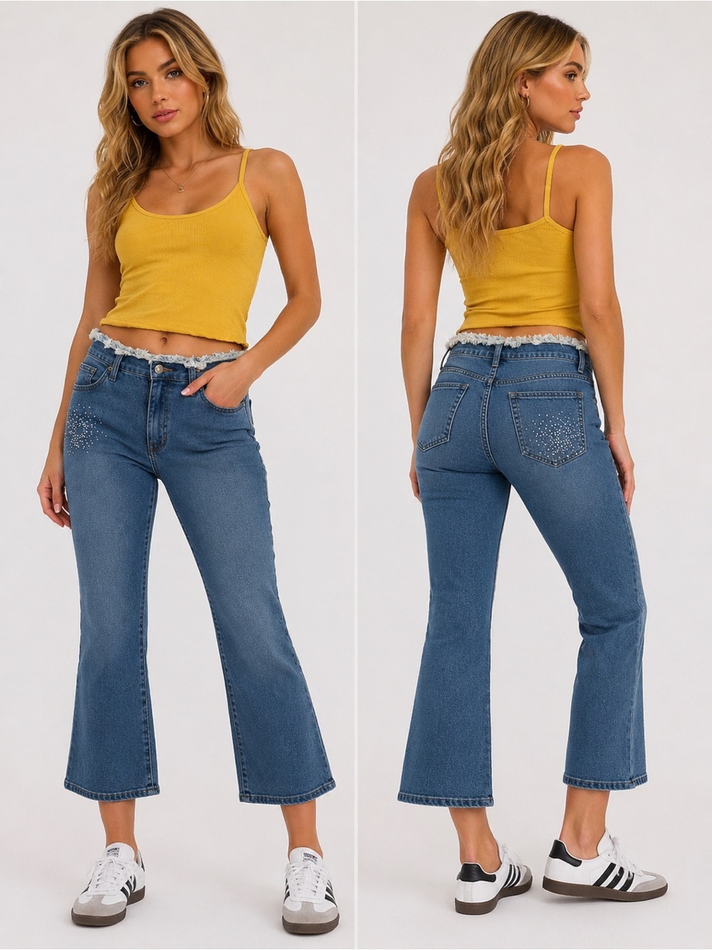 Stunning vintage denim jeans with unique Y2K-inspired details!